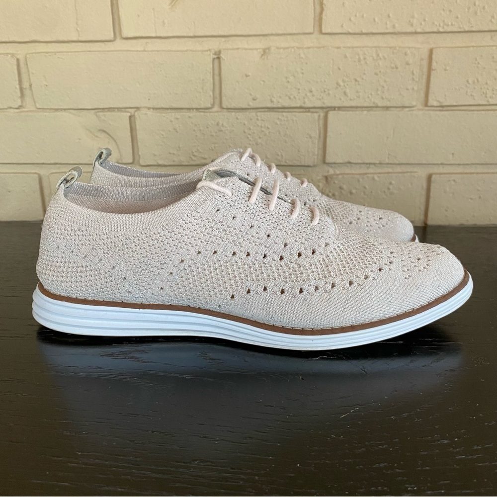 Cole Haan Original Grand Wingtip Oxford Shoes Womens Size 9.5 Pink Stitch Lite